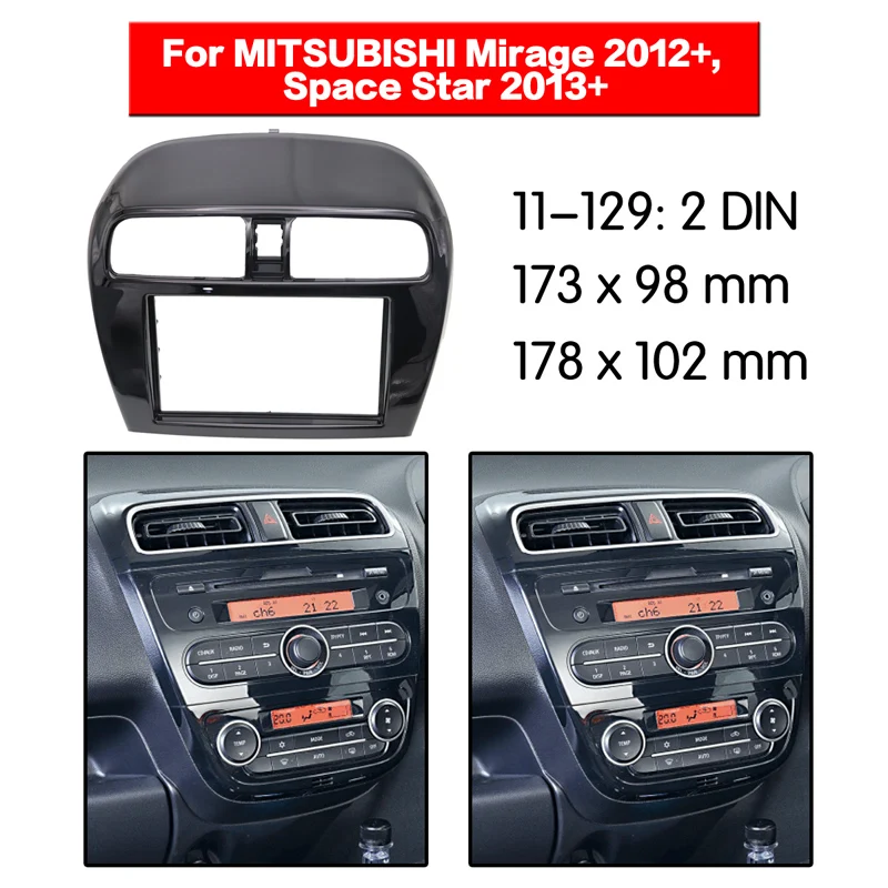 

2DIN Car Fascia For MITSUBISHI Attrage Mirage Spacestar 2012-2018 Car DVD Frame wire Install Panel Dash Mount Install