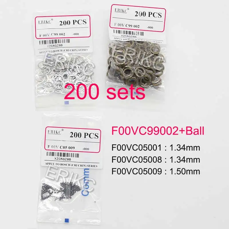 

Gasket Seal F00VC99002 Valve Steel Ball F00VC05001 1.34mm Common Rail Injector Repair kits for Bosch