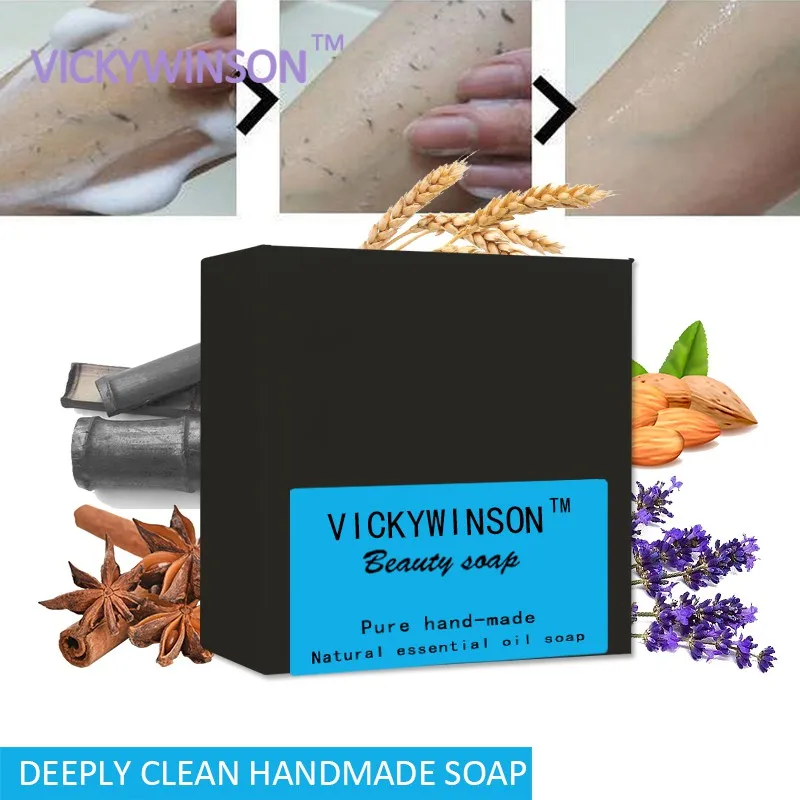 VICKYWINSON-aceite esencial de Limpieza Profunda, jabón hecho a mano, 100g, promueve la circulación sanguínea, promueve la estasis sanguínea