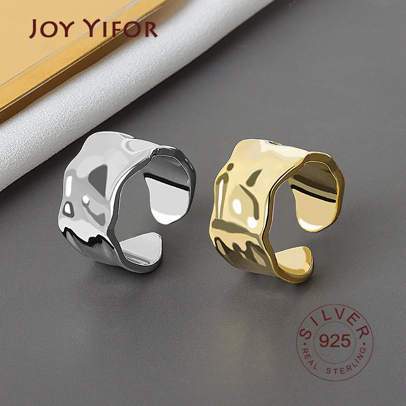 Real 925 Sterling Silver bump gold color Ring For Fashion Women Party Cute Fine Jewelry Minimalist Accessories 2020 gift