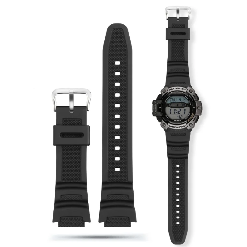 Watchband Convex Strap 25*18mm Rubber Silicone Bracelet For Casio W218H /AQ-S810W AE-1200w 1000 SGW-300 400h MRW-200h Watch Band