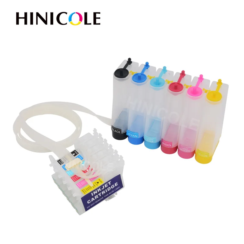 Hinicole T0821 Printer Ciss Ink Tank For Epson Stylus Photo T50 R290 R295 R390 RX590 RX610 RX615 RX690 Printer