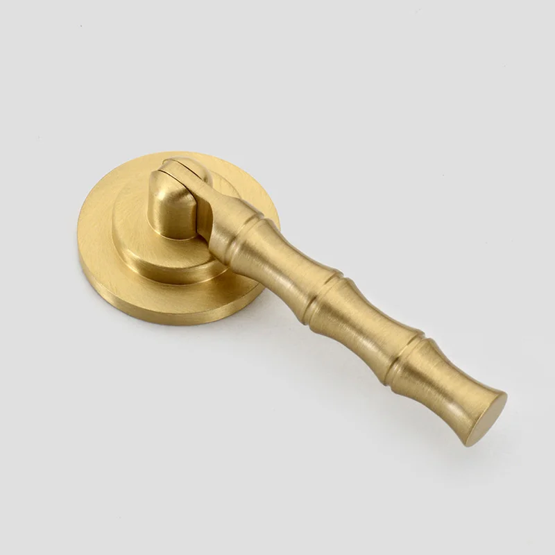 

Pure copper handle single hole new Chinese cabinet door handle solid wood furniture bamboo small handle brass light luxury