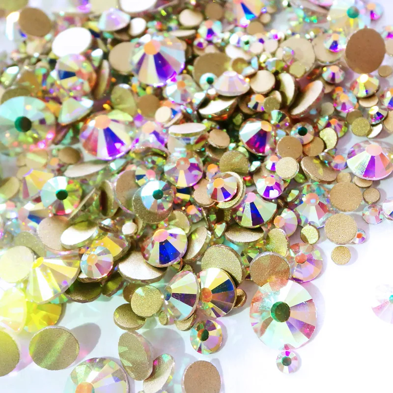 Crystal NON hotfix Rhinestones Pixie Crystal SS16 SS20 SS30 Swar Glass Gems Strass Flatback Nail Art Garment Decorations