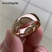 Classic Rose Gold Color Tungsten Wedding Ring For Women Men Carbide Engagement Band Dome Polished Finish Width 8mm 6mm