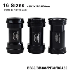 MTB Mountain Bicycle Bottom Bracket PF30 BB30 BB386 BSA30 Sealed Bearing Carbon Road Bike Frame BB Sets Central Axis 30/24mm
