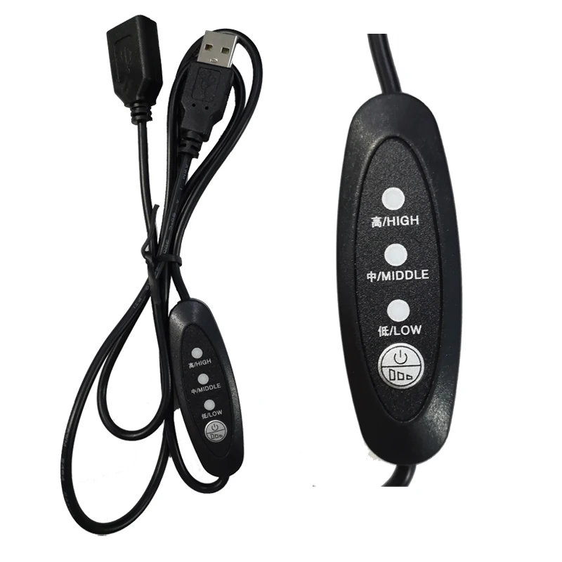 2Pcs Gdstime 3.28ft 100CM PC Case Fan Speed Control Extension Cord USB Fan Controller Cable Extend Wire Three-gear Regulation