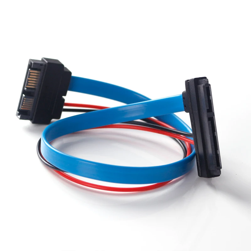 Lingable SATA Adapter Cable Serial ATA 22Pin 7+15 Female to Slimline SATA 13Pin 7+6  Male Connector Conterver Cables 30CM