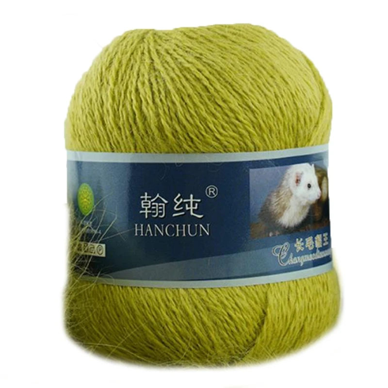 

Super Soft Mink Wool Yarns Long Hair Plush Hand-knitted Crochet Yarn for Warm Winter Sweater Scarf Knitting Thread Ball F3MD