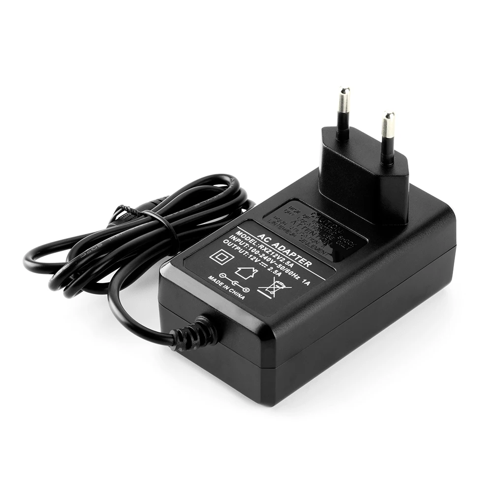 12V 2.5A AC 100V-240V konwerter przejściówka DC 12V 2.5A 50/60Hz 1000mA zasilacz 1M EU UK AU US dla wtyczka zasilania kamery CCTV