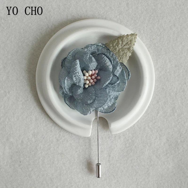 YO CHO-ramillete de flores de tela para boda, broche para novio, abotonadura, planificador de boda, ramillete de boda