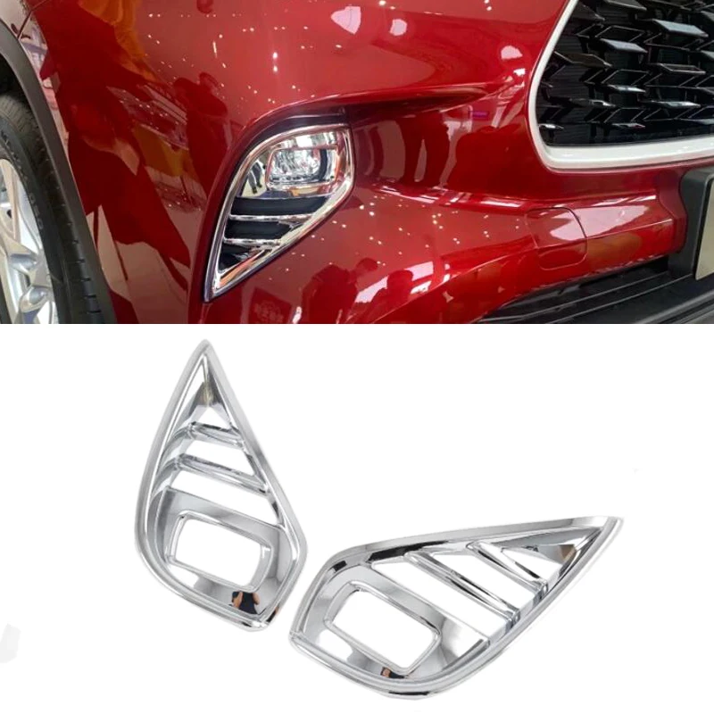 

for Toyota Highlander 2021 2022 2023 ABS Chrome Front Fog Light Lamp Cover Trim Foglight Bezel Decoration Frame