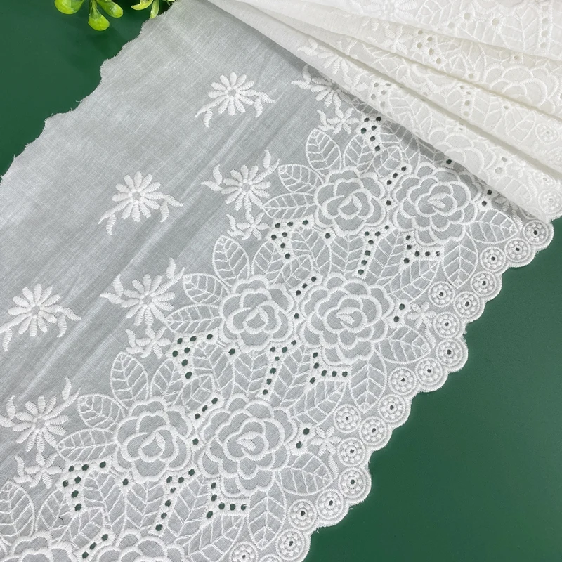 25 cm wide lace accessories white high-end custom pure cotton thread water-soluble embroidery lace clothing material