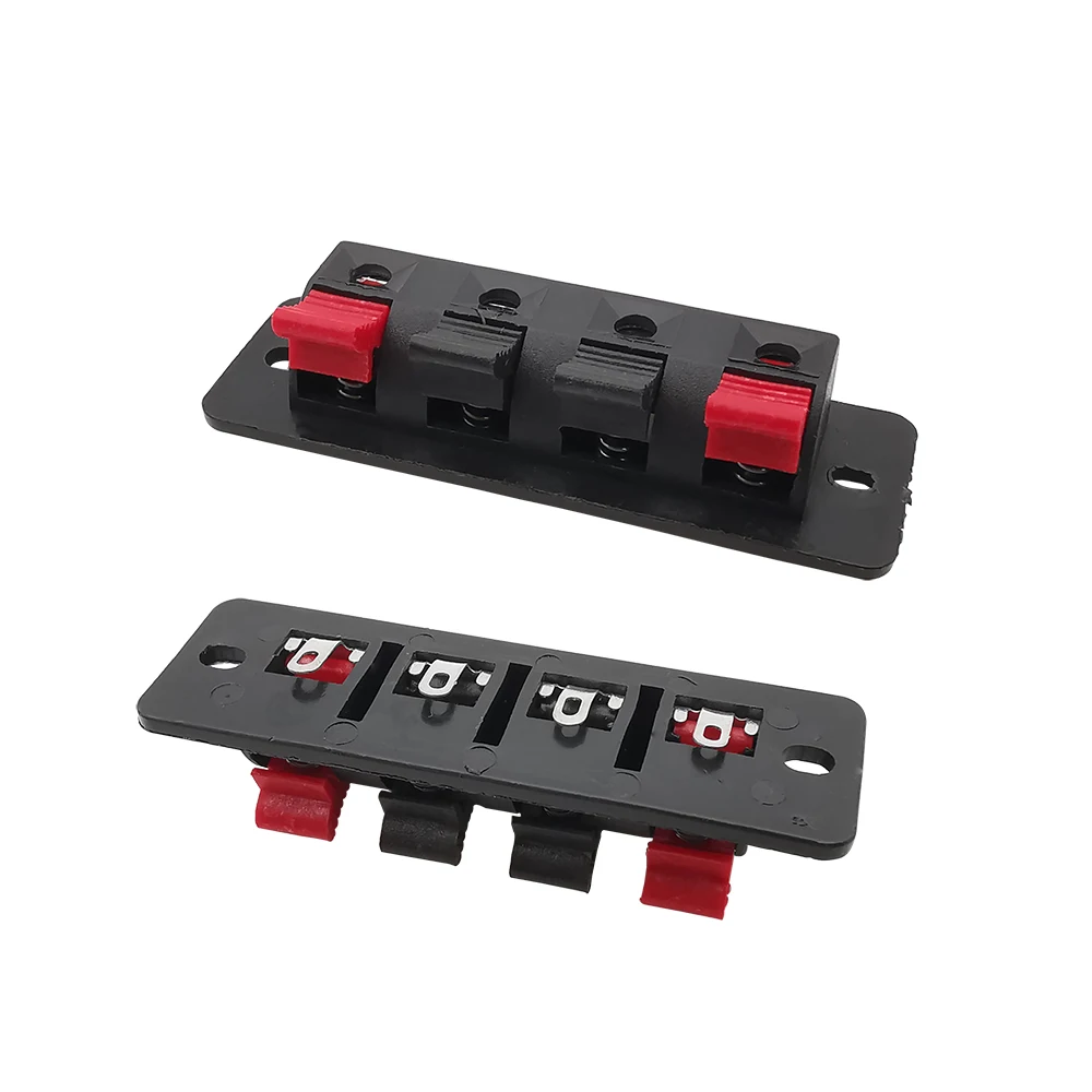 2/5/10Pcs 4 Poles Speaker Audio Terminal Block 4 Positions Connector Push In Jack Spring Load Breadboard Clip