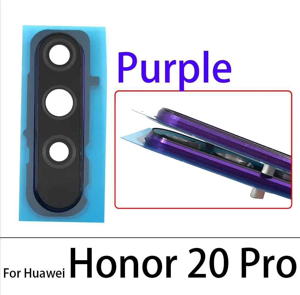 New Back Camera Glass Lens Cover with Frame Holder Replacement Part For Huawei Honor 20 Pro / 20