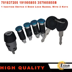 For VW Transporter T4 1990-2003 New Ignition Switch and Door Lock Barrel Set with 2 Keys 701837205 357905855B car accessories