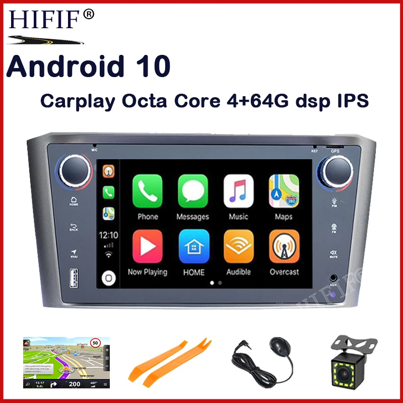 DSP4+64G Android 11 Car Radio GPS Multimedia Stereo DVD Player For Toyota Avensis T25 2003-2008 Auto Audio WIFI Video Navigation