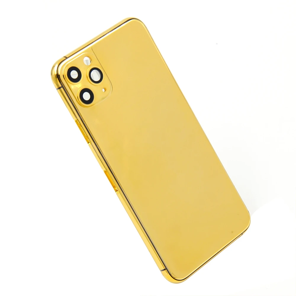 24KT Gold Plated Housing for Phone 11/11 Pro/11 Pro Max Replacement Cover forPhone Back Battery Cover Customized Design