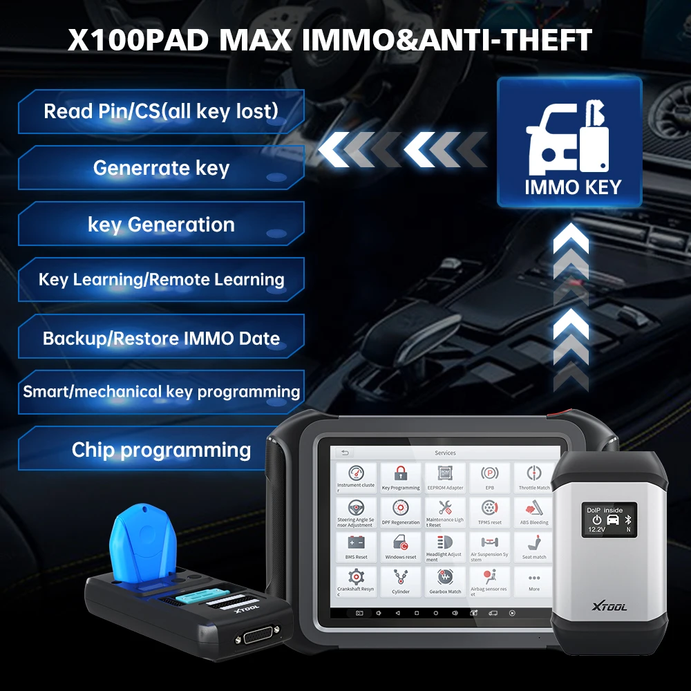 XTOOL X100 MAX OBD2 Key Programming Fob Advanced ECU Coding Tools All System Diagnoses with 30+ Reset Function Bi-Directional