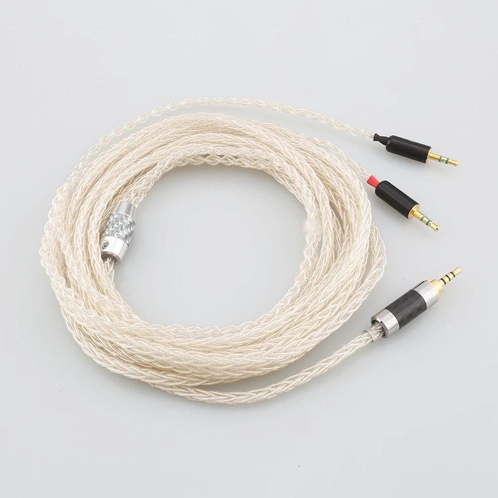 New 100% Pure Silver Replacement Headphone Cable For Hifiman HE400S HE-400I HE-400i HE560 HE-350 HE1000 HE1000 V2 Earphone