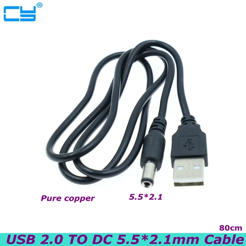 

Черный кабель питания с USB 5,5 портом, 5 В, 2,1 * мм