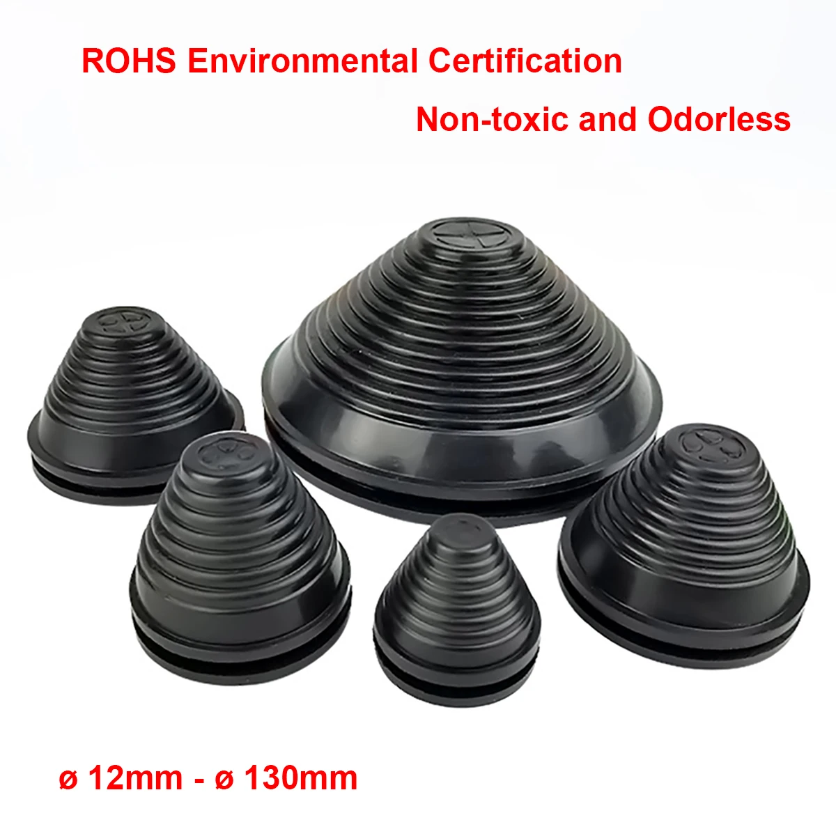 1/2pcs Black Tapered Rubber Wiring Grommets Gasket Electric Box Cable Protector Dust Plug 12/25/30/35/40/50/60/70/80/90-130mm