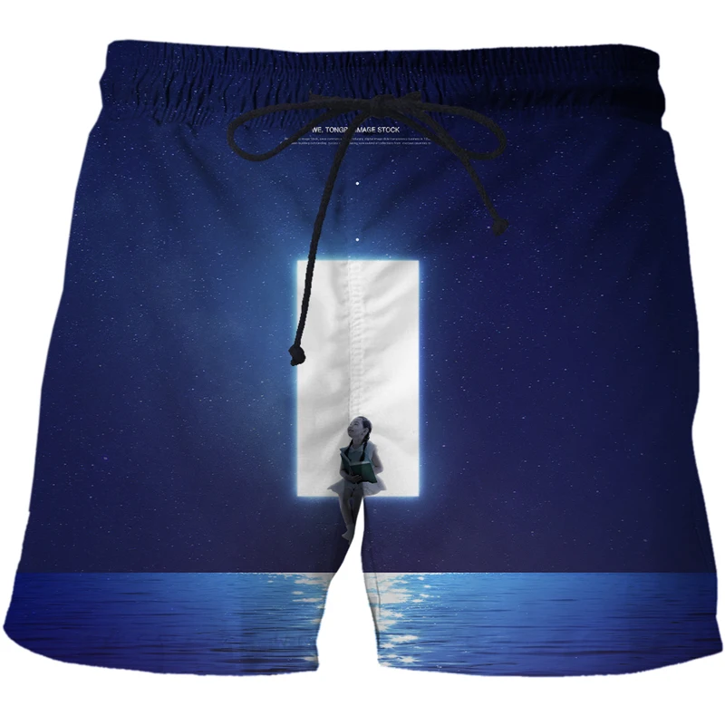 Summer New Swim Beach Shorts Men 3d night sky Print Quick-drying Fashion Cool Sports Shorts Men'clothing Dropshipping Pants Teen