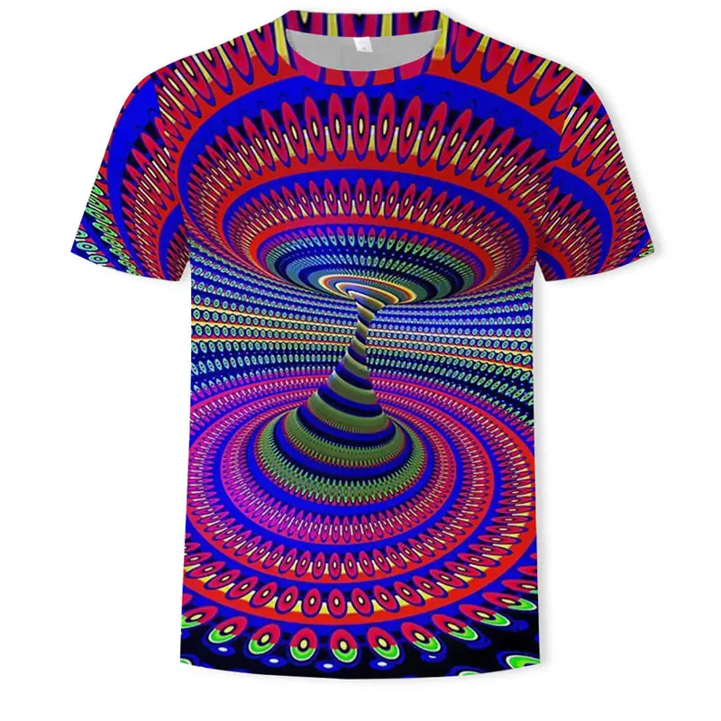 Galaxy Space T-shirts Men Psychedelic Tshirt Printed Dizziness Tshirts Casual Black Hole Print Black T shirt 3d 2019