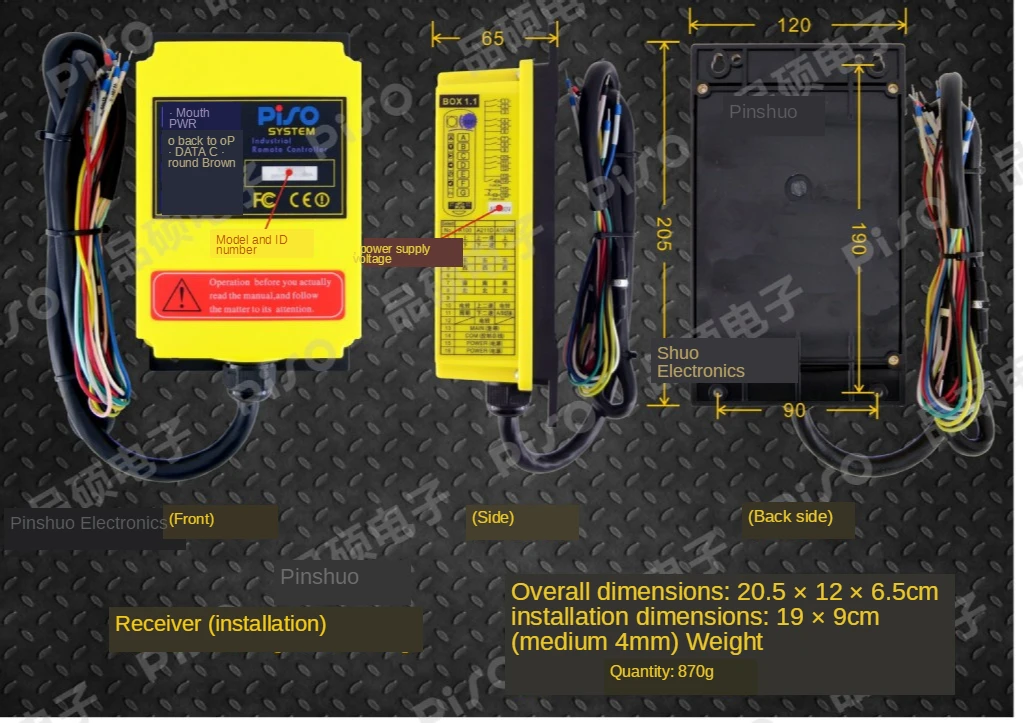 Imagem -05 - Controle Remoto sem Fio Industrial de Botões com Guindaste