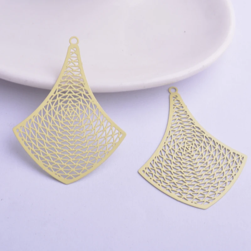 30 Stück AB5562 37*50mm Filigrane Geometrie-Anhänger Silberfarben Großer Anhänger DIY Schmuck Ohrring Herstellung – Detail 5