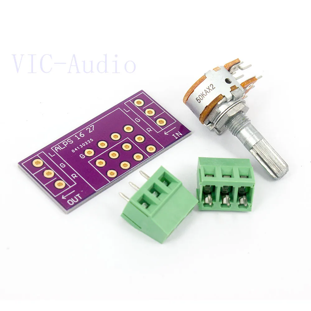 1 قطعة جبال الألب اليابانية RK16 50KAX2/100KAX2 حجم LOG ستيريو الجهد 2-عصابة المزدوج 50K/100K مخرش رمح الجهد + لوحة دارات مطبوعة