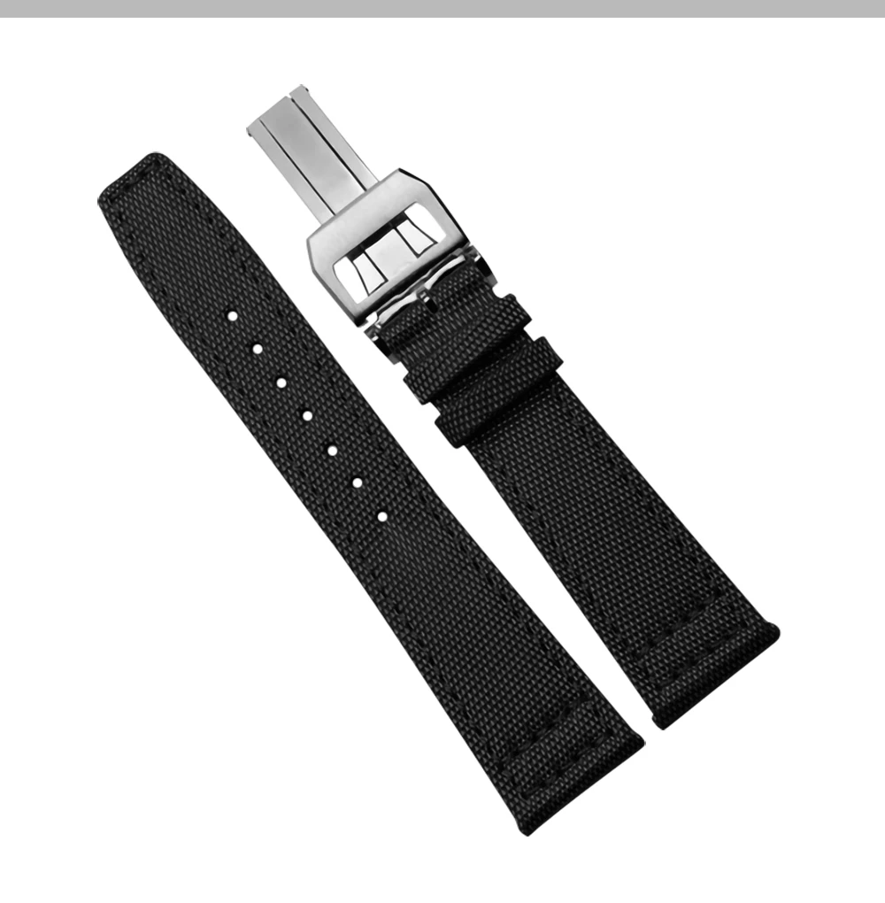 20mm 21mm 22mm Nylon Canvas Fabric Watch Band Strap Folding Clasp Belts Wristwatch Strap