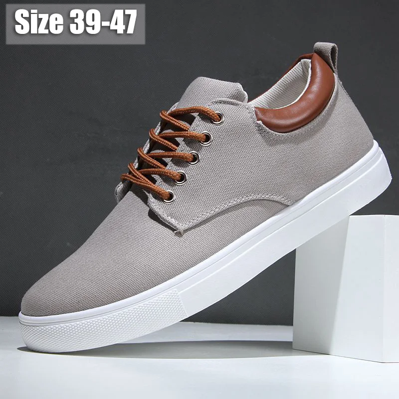 Zapatos italianos de lona para hombre, zapatillas vulcanizadas sin cordones, zapatillas deportivas de tendencia para verano, talla grande 47 48