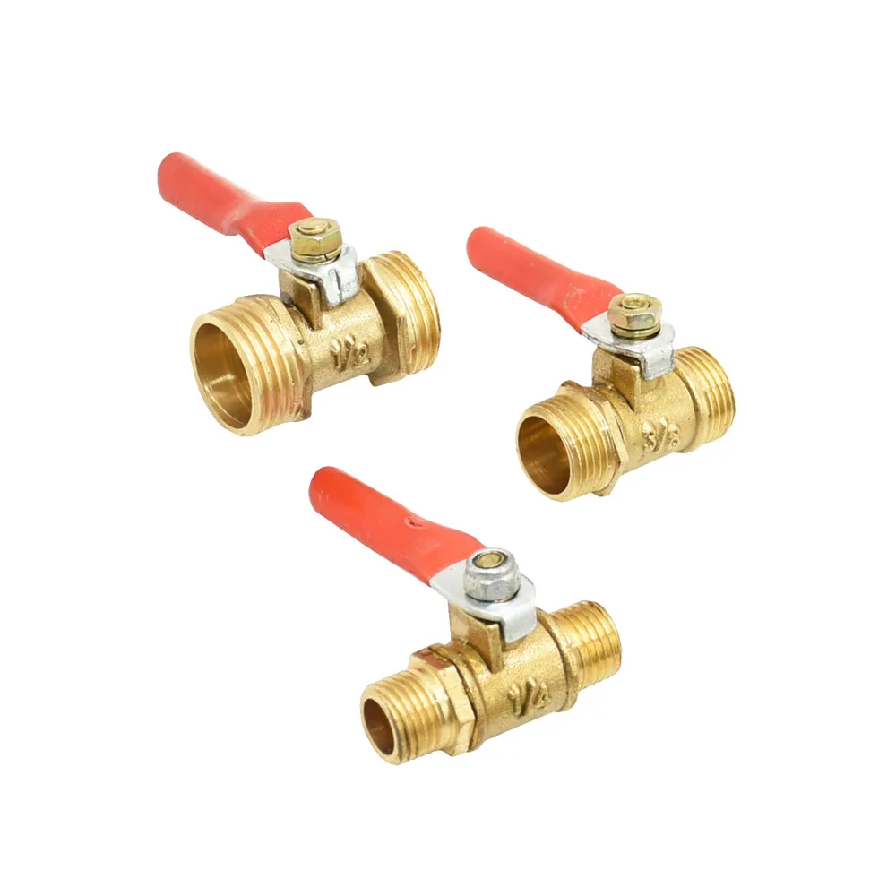 Brass 1/4 3/8 1/2 Inch Male Thread Valve Water Garden Tap Connector Drip Irrigation Fittings Pipe Repair Coupler 1pcs