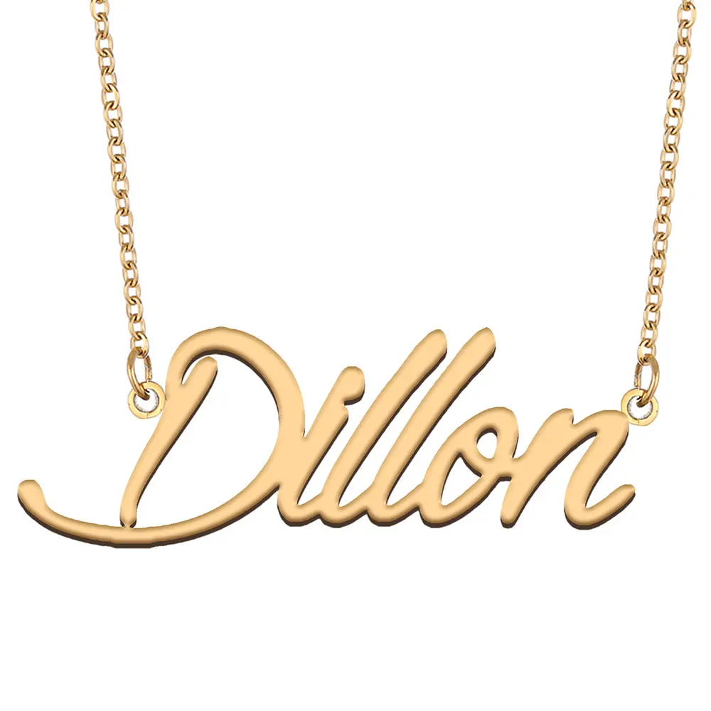 

Dillon Name Necklace for Women Stainless Steel Personalized Jewelry Gold Plated Nameplate Pendant Femme Mothers Girlfriend Gift