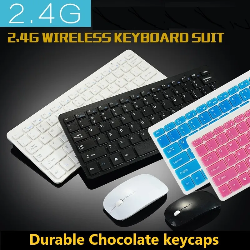 

Mini Portable 2.4G Wireless Keyboard Mouse Set High Quality Chocolate Keycap Keyboard Office Computer Gaming Keyboard Mouse