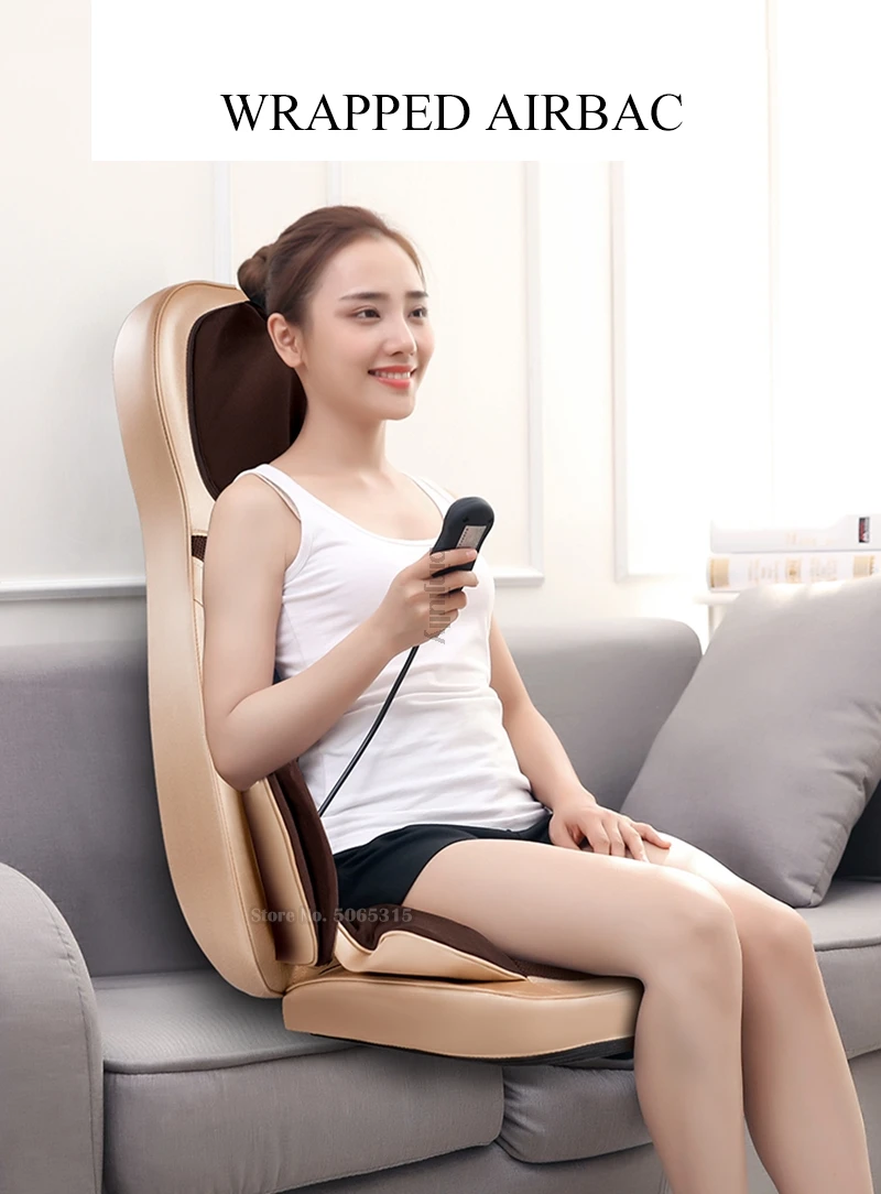 2019 Latest Electric full body Airbag massage cushion Shiatsu Kneading roller massage pad Heating vibration massage chair