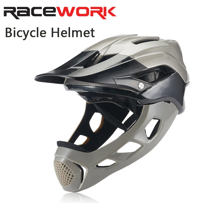 RACEWORK bicycle helmet riding outdoor sports all-in-one full face mountain road bike sports hat lightweight size 58-62CM