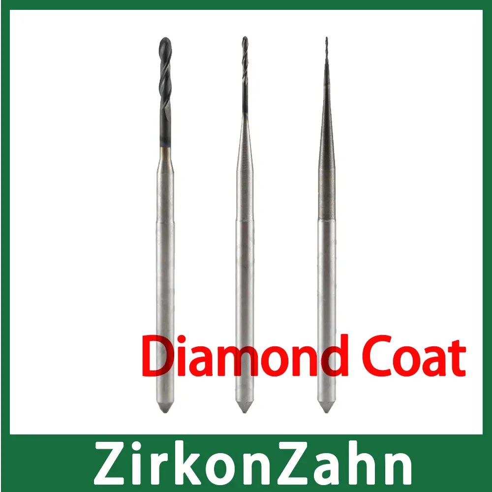 ZirkonZahn Milling Bur 3mm Shank Diamond Coat Special for Milling Zirconia Block Long Service Time