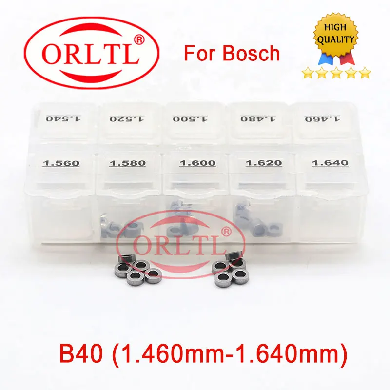 

ORLTL 50PCS Injector Shims B40 Steel Adjusting Washers Shims and Nozzle Adjustment Washers Sizes 1.46-1.64mm for BOSCH