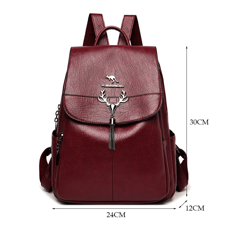 Fashion Backpack Women Designer Brand Leather Backpack female Simple Travel Bag Daypack Large School Bags for Teenage Girls