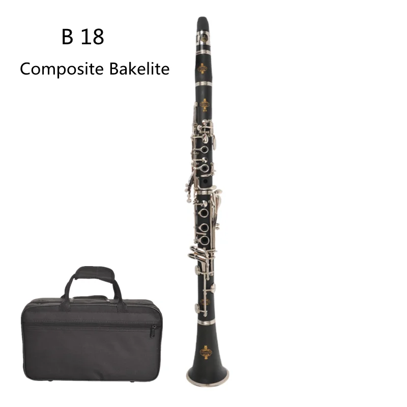 Buffet Bb Clarinet 17 Keys B Flat Musical Instruments High Quality Bakelite Tube silver Plated Clarinet