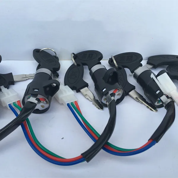 Electric Car Power lock AB Electric Door lock Tricycle Battery Car key Switch lock Universal Small Head lock Power Switch E-bike