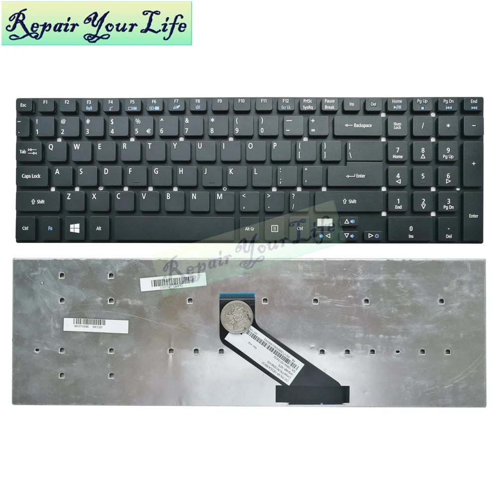 

laptop keyboard us layout for Acer Aspire E1-572 E1-572G E1-522 E1-522G ES1-572 ES1-531 Series 15B841551958Q black notebook