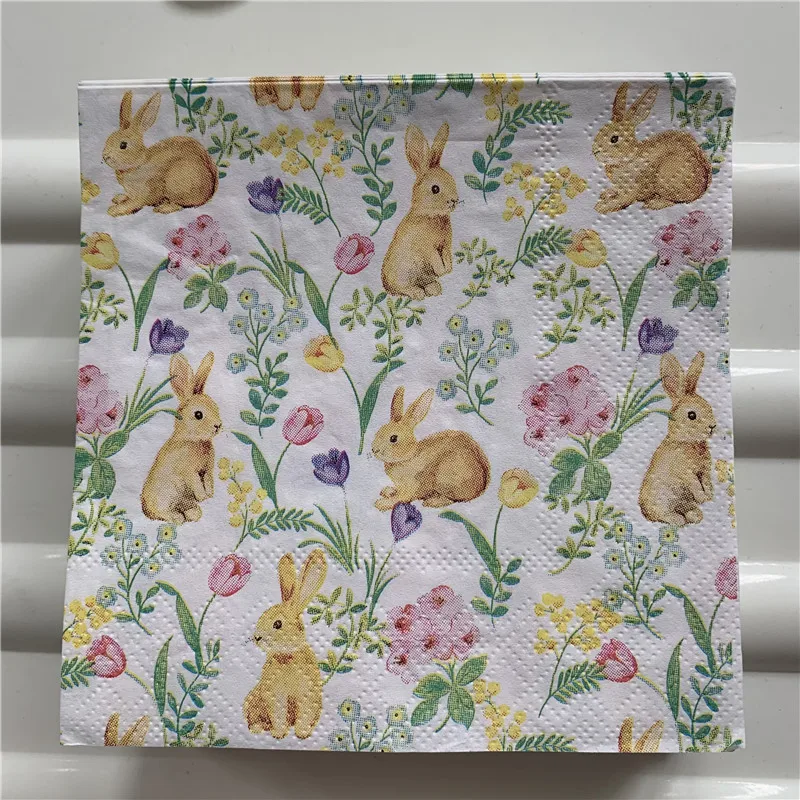 25cm vintage paper napkins tissue cute animal bunny cat deer bird sea star pear decoupage wedding kid birthday party serviettes