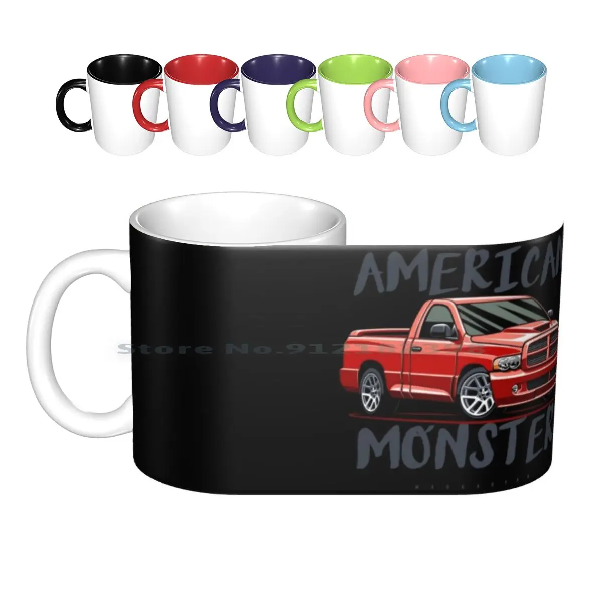 Ram Srt10 Front Ceramic Mugs Coffee Cups Milk Tea Mug Car Cars Auto Automotive Vehicle Motors Engine Speed Race Racing Garage