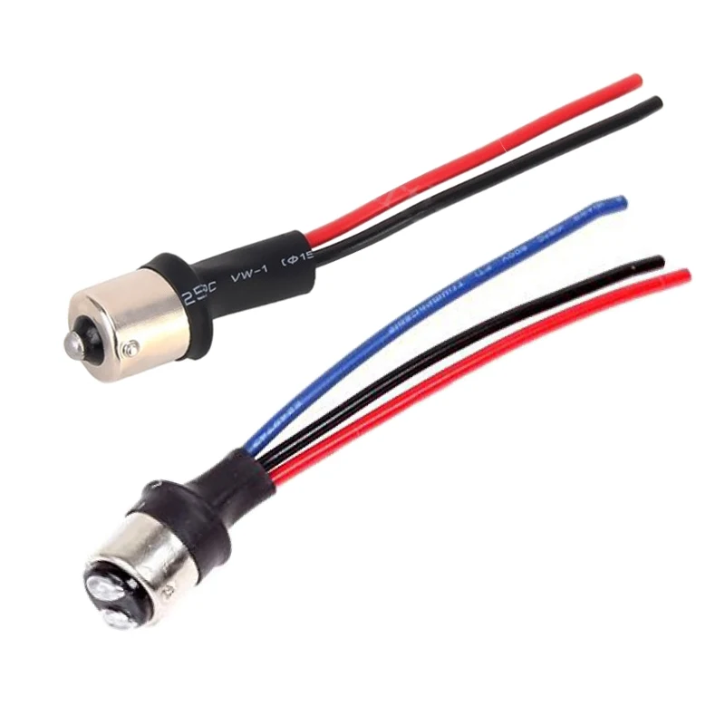 2Pcs 1156 1157 Bulb Extend Line Socket Connector BAY15D BA15S Male Adapter For Car LED Light DIY Wiring Harness