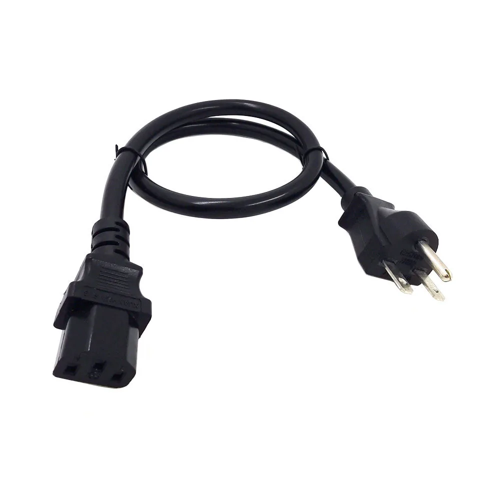 US NEMA 6-15P To IEC320 C13 AC Power Cord, 15A/250V UL Certificated Kettle Computer 3x2.08mm Extension Cable 0.5m/1m