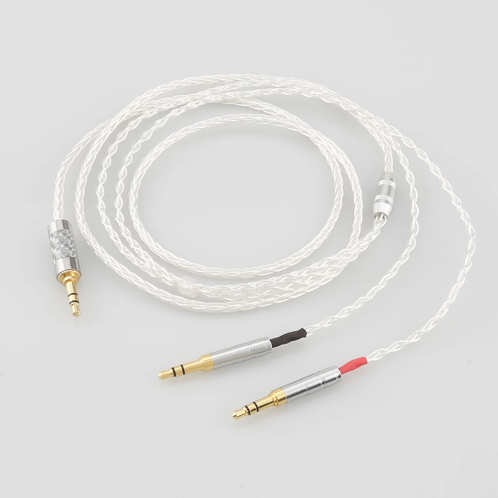 High Quality  8 Cores Silver Plated OCC Earphone Cable For Focal Clear Elear Elex Elegia Stellia