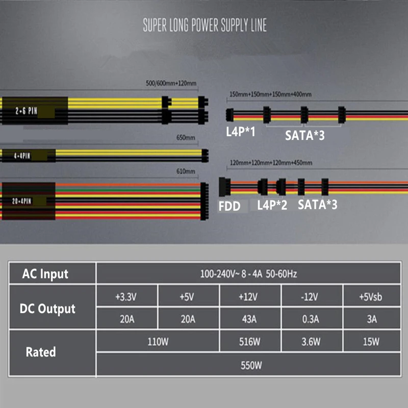 جديد الأصلي PSU ل كولر ماستر MWE برونز 550 450 550 واط 450 واط امدادات الطاقة MPX-5501-ACAAB MPX-4501-ACAAB MPE-5501-ACAAB